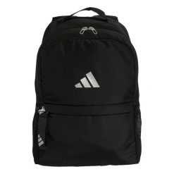 Plecak sportowy. Czarne plecaki damskie Adidas, bez wzorów, z materiału, sportowe. Za 149.00 zł.