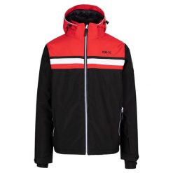 Męska Kurtka Narciarska Vaughn DLX. Czarne kurtki snowboardowe męskie Trespass, m, bez wzorów, z materiału, długie, z kapturem, narciarskie. Za 283.99 zł.