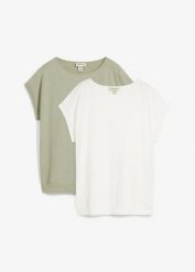 T-shirt z czystej bawełny organicznej (2 szt.). Niebieskie t-shirty damskie bonprix, bez wzorów, z bawełny, bez kołnierzyka. Za 74.99 zł.