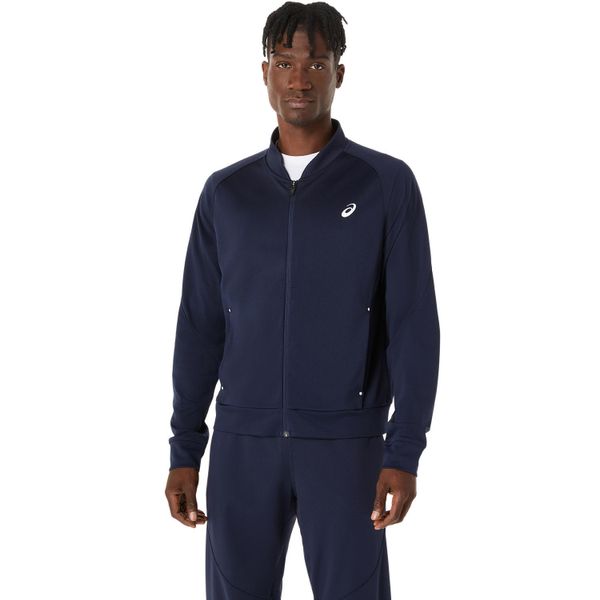Kurtka z dresu Asics Warm-Up. Niebieskie kurtki męskie Asics, s, bez wzorów, z dresówki, bez kaptura. Za 289.10 zł.