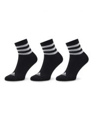 Adidas Skarpety krótkie 3-Stripes Cushioned Sportswear Mid-Cut Socks 3 Pairs IC1317 Czarny. Czarne skarpety damskie Adidas, bez wzorów, z bawełny. Za 49.99 zł.