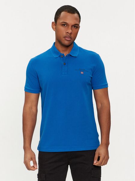 Napapijri Polo Elbas NP0A4GDL Niebieski Regular Fit. Niebieskie koszulki polo męskie Napapijri, m, bez wzorów, z bawełny, bez ramiączek. Za 189.99 zł.