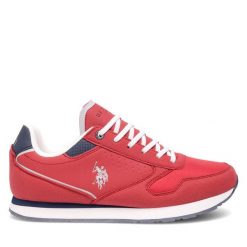Sneakersy U.S. Polo Assn. Czerwone trampki i tenisówki chłopięce U.S. Polo Assn., bez wzorów, bez zapięcia. Za 183.99 zł.
