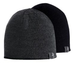 Dwustronna Męska Czapka, Zimowa Czarna/Szara -SPREE- Beanie, Rozmiar Uniwersalny. Czarne czapki i kapelusze męskie Spree, na zimę, bez wzorów, z materiału. Za 69.99 zł.