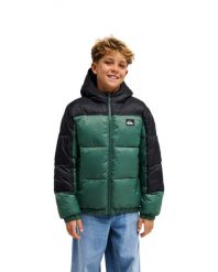 Kurtka puchowa dla Chłopcy COLD DAYS Zielony. Zielone kurtki i płaszcze dla chłopców Quiksilver, bez wzorów, z materiału, z kapturem. Za 339.99 zł.