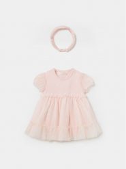 Mayoral Sukienka elegancka 1629 Różowy Regular Fit. Czerwone sukienki dla dziewczynek Mayoral, bez wzorów, z bawełny, eleganckie, bez ramiączek. Za 99.99 zł.