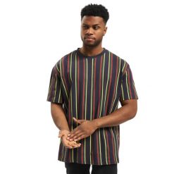 Męska Koszulka Retro Stripe Oversized T-shirt. Czerwone koszulki sportowe męskie Urban Classics, m, bez wzorów, retro, bez kołnierzyka. Za 84.99 zł.