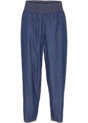 Dżinsy Mom, high waist, bawełna organiczna. Niebieskie jeansy damskie bonprix, z podwyższonym stanem. Za 119.99 zł.