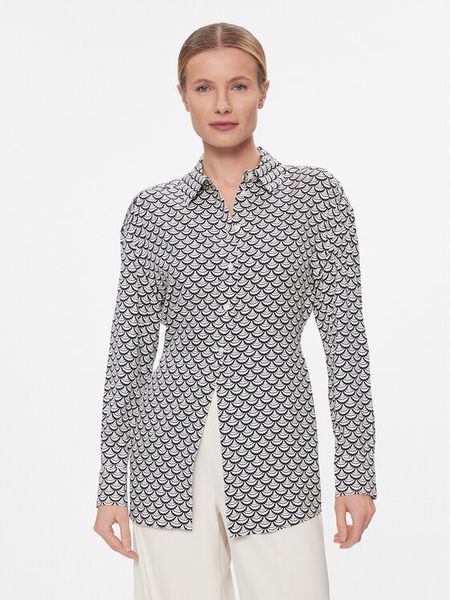 Tommy Hilfiger Koszula Seal Aop Fluid Modern Shirt WW0WW40753 Czarny Regular Fit. Czarne bluzki damskie Tommy Hilfiger, bez wzorów, z wiskozy, bez kołnierzyka, bez ramiączek. Za 339.99 zł.