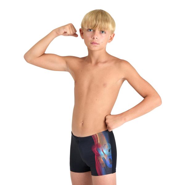 Szorty Kąpielowe Arena Parrot Swim junior. Czarne kąpielówki dla chłopców Arena, bez wzorów, z materiału. Za 59.99 zł.