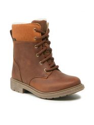 Clarks Kozaki Astrol Fur Gtx Gore-Tex 261686226 Brązowy. Brązowe buty zimowe chłopięce Clarks, bez wzorów, z gore-texu, bez zapięcia. Za 429.99 zł.