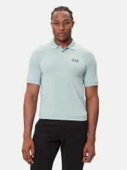 EA7 Emporio Armani Polo 8NPF14 PJVQZ U9066 Niebieski Regular Fit. Niebieskie koszulki polo męskie EA7 Emporio Armani, m, bez wzorów, z bawełny, bez ramiączek. Za 249.99 zł.