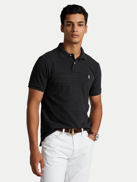 Polo Ralph Lauren Polo 710680784011 Czarny Custom Slim Fit. Czarne koszulki polo męskie Polo Ralph Lauren, m, bez wzorów, z bawełny, bez ramiączek. Za 349.99 zł.