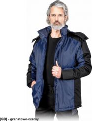 Kurtka męska R.E.I.S. BALTIC - Kurtka ocieplana podszewka stójka suwak listwa napy 4 kieszenie 100% poliester 120 g/m2 kaptur odpinany - czarno-szary. Czarne kurtki męskie R.E.I.S., m, bez wzorów, z poliesteru, bez kaptura. Za 149.55 zł.