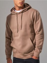 Bluza - brązowy. Brązowe bluzy męskie Sinsay, l, bez wzorów, z kapturem. Za 39.99 zł.