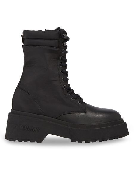Tommy Jeans Trzewiki Tjw Lace Up Padded Boot EN0EN02405 Czarny. Czarne botki damskie Tommy Jeans, z jeansu, bez obcasa, na słupku, bez zapięcia. Za 679.99 zł.