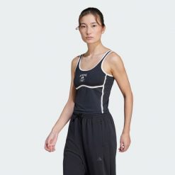 Biustonosz Heritage Tank Top With Integrated Low-Support. Białe biustonosze Adidas, bez wzorów, z materiału. Za 199.00 zł.