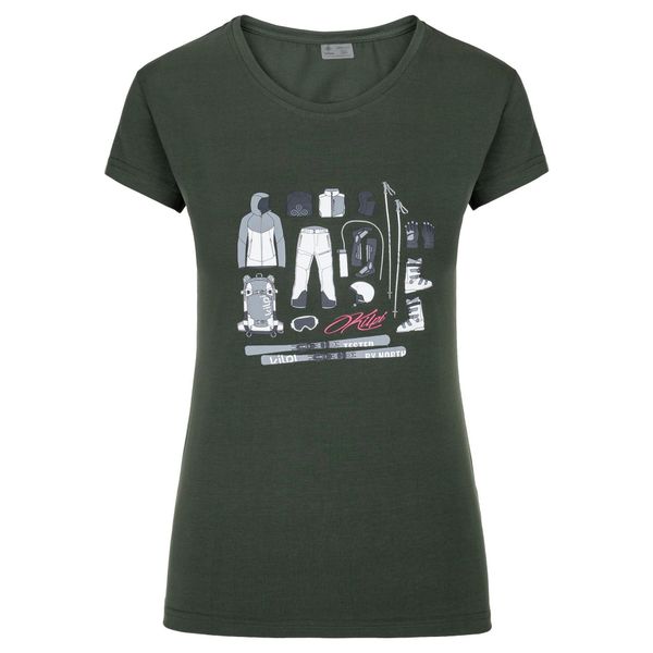 Damska koszulka Kilpi TORNES-W. Zielone t-shirty damskie Kilpi, bez wzorów, z materiału, bez kołnierzyka. Za 50.25 zł.
