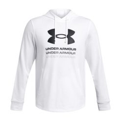 Bluza męska Under Armour Rival Terry Graphic Hood. Białe bluzy męskie Under Armour, m, bez wzorów, bez kaptura, na fitness i siłownię. Za 209.99 zł.