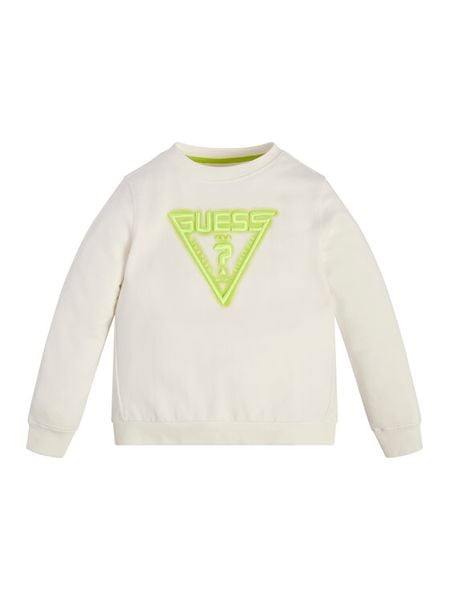 Guess Bluzka L3GQ21 FL04D Biały Regular Fit. Białe koszule dla chłopców Guess, z aplikacjami, z bawełny, bez kołnierzyka, bez ramiączek. Za 139.99 zł.