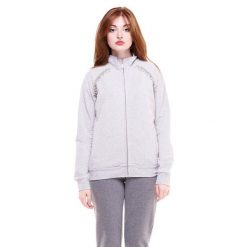 Bluza z bawełna z pełny zamek błyskawiczny na co dzień. Czarne bluzy damskie LEONE 1947 APPAREL, l, bez wzorów, z bawełny, bez kaptura, na fitness i siłownię. Za 246.29 zł.