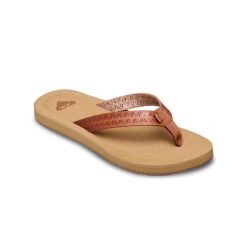 Sandały dla Kobiety PORTO MOTIF Beżowy. Brązowe obuwie sportowe damskie Roxy, bez wzorów, ze skóry, do pływania. Za 129.99 zł.