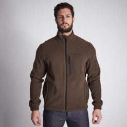 Polar outdoor Solognac 500. Brązowe bluzy męskie SOLOGNAC, l, bez wzorów, z bawełny, bez kaptura. Za 89.99 zł.