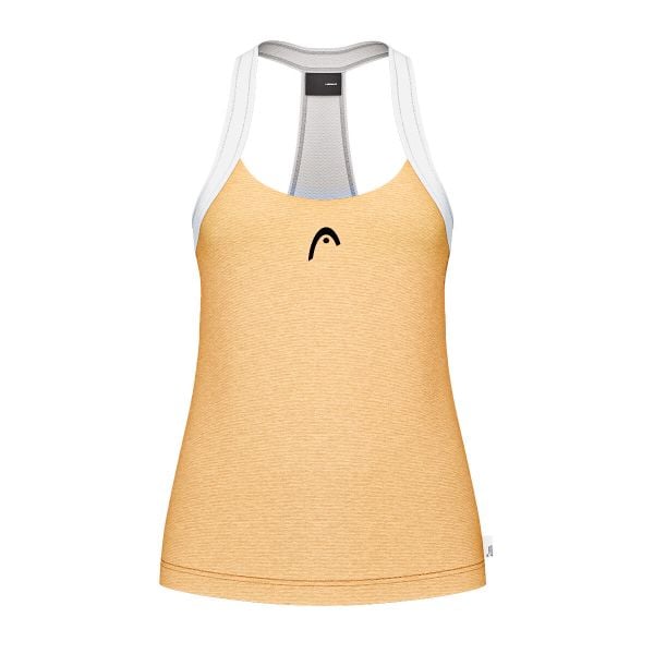 Damski tank top Head Play Tech. Żółte koszulki sportowe damskie Head, bez wzorów, bez kołnierzyka, bez ramiączek, tenisowe. Za 351.00 zł.