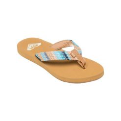 Klapki plażowe dla Kobiety PORTO Niebieski. Niebieskie klapki damskie Roxy, bez wzorów, z poliesteru, sportowe, bez obcasa. Za 99.99 zł.