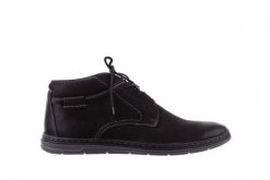 Trzewiki Bayla-081 826 Czarny, Skóra naturalna - 44. Czarne buty sportowe męskie Bayla, z nubiku, bez zapięcia. W wyprzedaży za 134.10 zł.