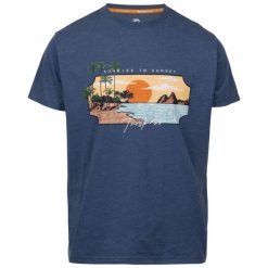 Męska Koszulka Z Nadrukiem Pendla. Niebieskie koszulki sportowe męskie Trespass, m, bez wzorów, bez kołnierzyka, bez ramiączek, trekkingowe. Za 58.99 zł.