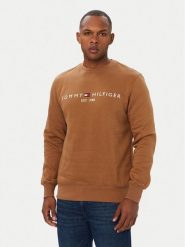 Tommy Hilfiger Bluza Logo MW0MW11596 Brązowy Regular Fit. Brązowe bluzy męskie Tommy Hilfiger, m, bez wzorów, z bawełny, bez kaptura. Za 404.99 zł.