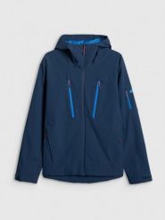 4F Kurtka przejściowa membrana 8000 męska - granatowa 3XL. Niebieskie kurtki męskie 4f, l, bez wzorów, z materiału, bez kaptura. Za 499.99 zł.