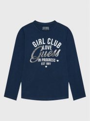 Guess Bluzka J3RI27 K6YW1 Niebieski Regular Fit. Niebieskie bluzki dla dziewczynek Guess, z aplikacjami, z bawełny, bez ramiączek. Za 59.99 zł.