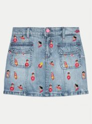 Guess Spódnica jeansowa J4GD19 D45E0 Niebieski Regular Fit. Niebieskie spódniczki dla dziewczynek Guess, z aplikacjami, z bawełny. Za 269.99 zł.