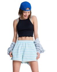 Spodenki dresowe dla Kobiety PERFECT STRIPE Niebieski. Niebieskie szorty damskie Roxy, m, bez wzorów, z bawełny, z podwyższonym stanem. Za 85.00 zł.