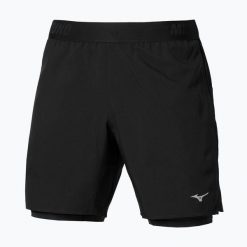 Spodenki do biegania męskie Mizuno Core 7.5 Inches 2in1. Czarne krótkie spodenki sportowe męskie Mizuno, m, bez wzorów, do biegania. Za 229.99 zł.