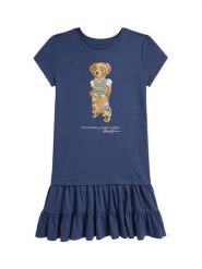 Polo Ralph Lauren Sukienka codzienna 313B20040001 Granatowy Regular Fit. Niebieskie sukienki dla dziewczynek Polo Ralph Lauren, bez wzorów, z bawełny, bez ramiączek. Za 519.99 zł.