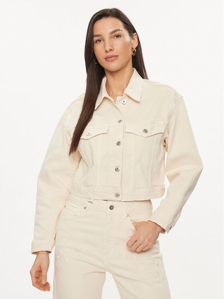 United Colors Of Benetton Kurtka jeansowa 25Z2DN05C Écru Regular Fit. Kurtki damskie United Colors Of Benetton, l, bez wzorów, z bawełny, bez kaptura. Za 189.99 zł.