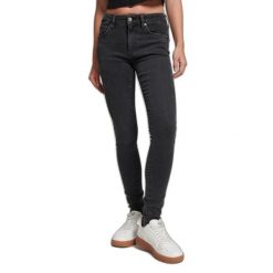 Damskie dżinsy skinny z bawełny organicznej mid-rise Superdry Vintage. Czarne spodnie sportowe damskie Superdry., bez wzorów, z bawełny. Za 371.60 zł.
