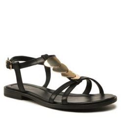 Sandały Lasocki. Czarne klapki damskie Lasocki, bez wzorów, bez obcasa, na płaskiej podeszwie, bez zapięcia. Za 159.99 zł.