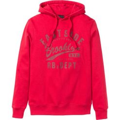 Bluza z kapturem Slim Fit bonprix czerwony. Bluzy męskie marki bonprix. Za 49.99 zł.