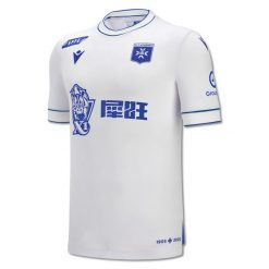 Koszulka domowa AJ Auxerre 2025/26. Białe koszulki sportowe męskie Macron, bez wzorów, bez kołnierzyka, bez ramiączek, do piłki nożnej. Za 470.00 zł.