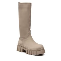 Kozaki DeeZee. Brązowe kozaki damskie DeeZee, bez obcasa, na płaskiej podeszwie. Za 249.99 zł.