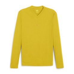 Koszulka termoaktywna z długim rękawem Puma teamGoal. Żółte koszulki sportowe męskie Puma, bez wzorów, bez kołnierzyka, bez ramiączek, do piłki nożnej. Za 193.50 zł.