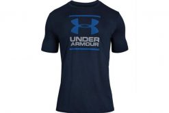 Koszulka sportowa męska Under Armour GL Foundation SS Tee. Niebieskie koszulki sportowe męskie Under Armour, m, bez wzorów, z bawełny, bez kołnierzyka, bez ramiączek, do piłki nożnej. Za 110.40 zł.