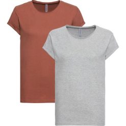 T-shirt (2 szt.) bonprix jasnoszary melanż + koniakowy. T-shirty damskie marki Colour Pleasure. Za 55.98 zł.
