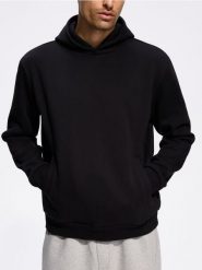 Bluza z kapurem - czarny. Czarne bluzy męskie Reserved, l, bez wzorów, z bawełny, bez kaptura. Za 119.99 zł.