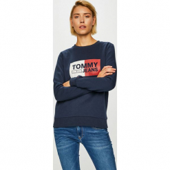 Tommy Jeans - Bluza. Szare bluzy damskie Tommy Jeans, z nadrukiem, z bawełny. Za 359.90 zł.