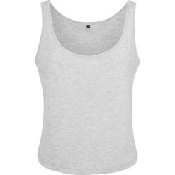 Wrzosowy Podkoszulek Oversize Dla Kobiet. Szare koszulki sportowe damskie BUILD YOUR BRAND, xl, bez wzorów, bez kołnierzyka, bez ramiączek. Za 41.99 zł.